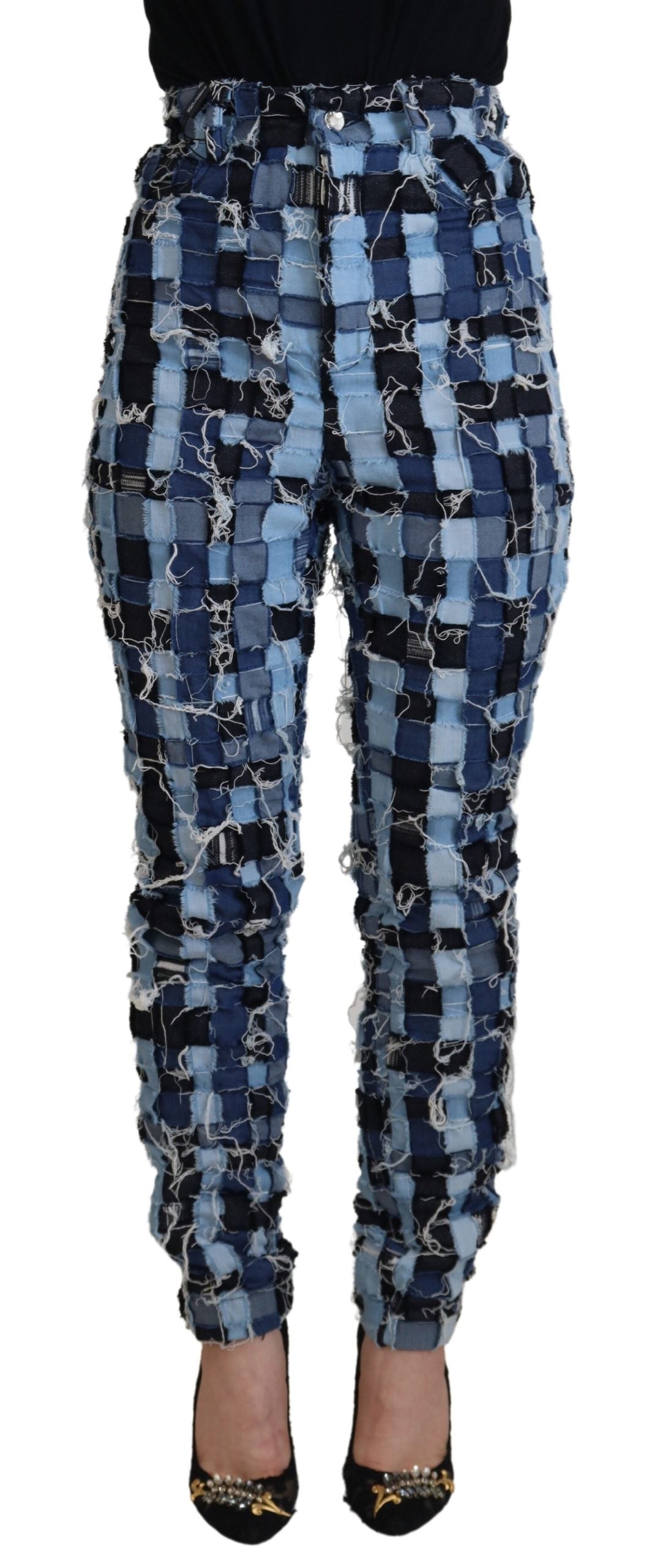 Dolce & Gabbana Multicolor Patchwork High-Waist Skinny Jeans - IT40|S