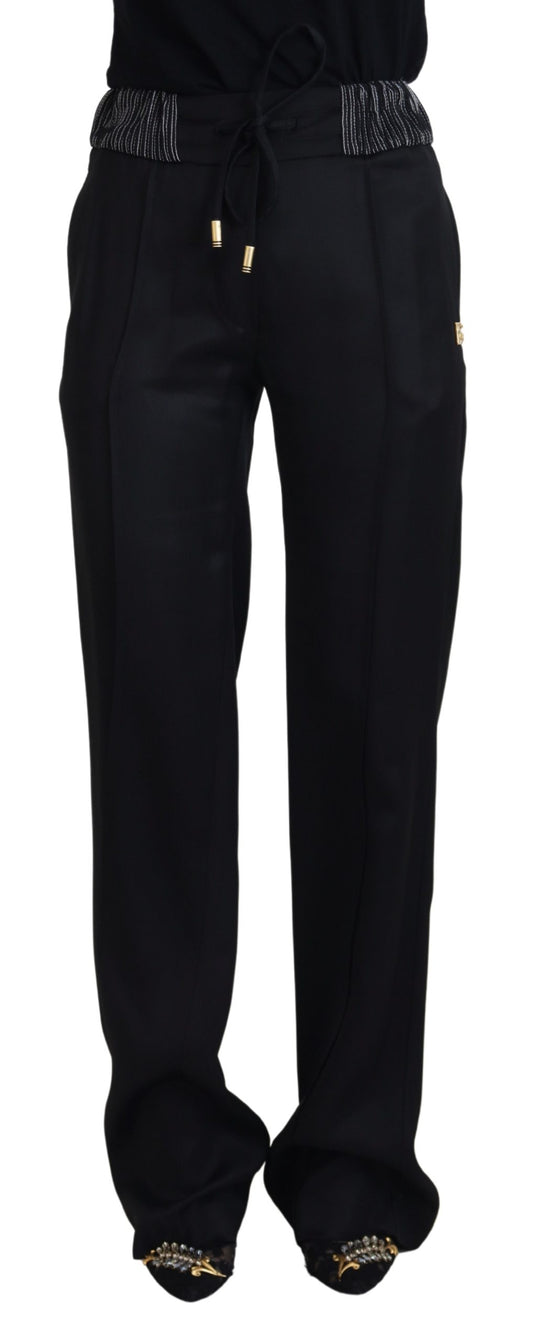 Dolce & Gabbana Elegant Black Cotton Pants - IT38|XS