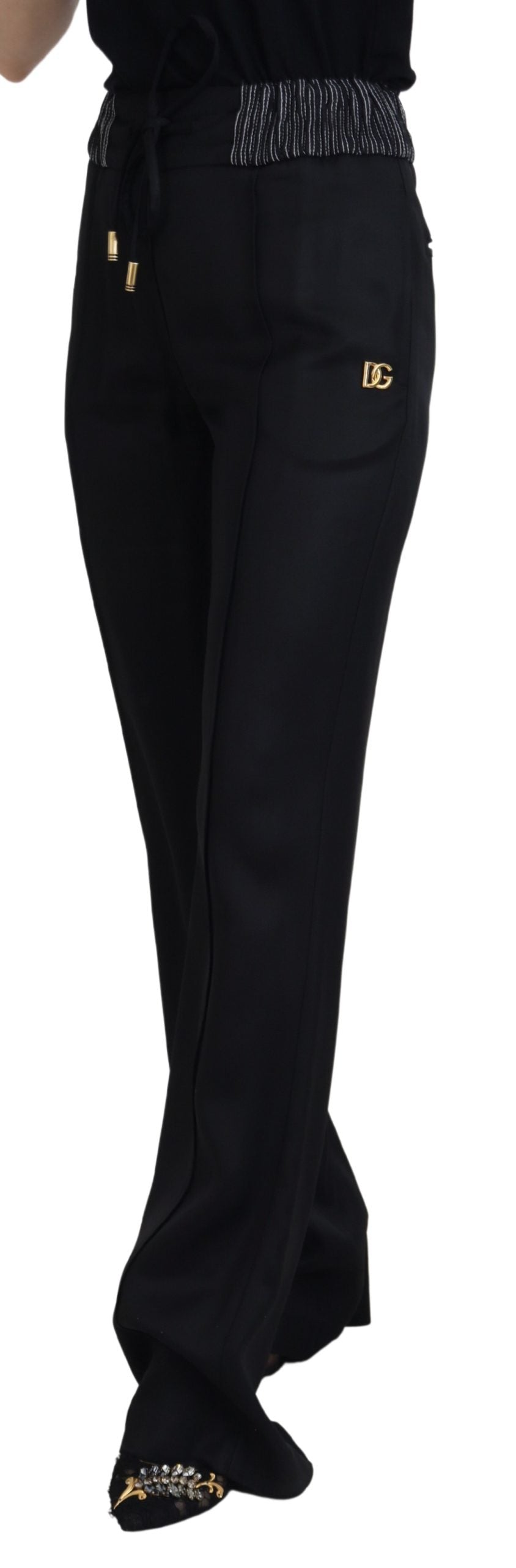 Dolce & Gabbana Elegant Black Cotton Pants - IT38|XS