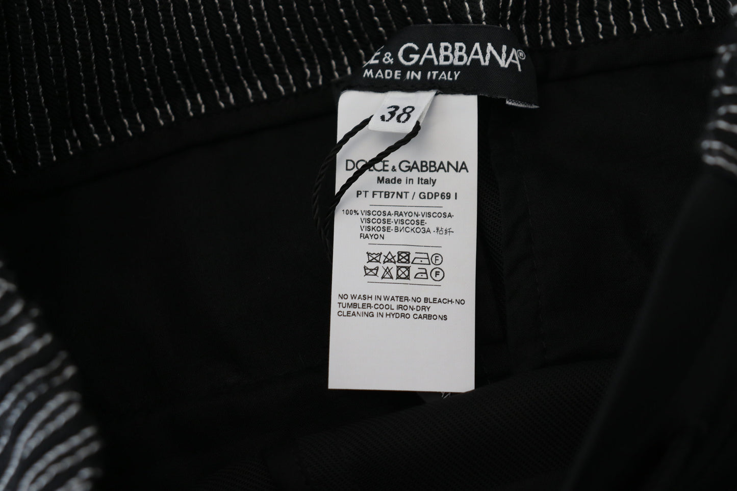 Dolce & Gabbana Elegant Black Cotton Pants - IT38|XS