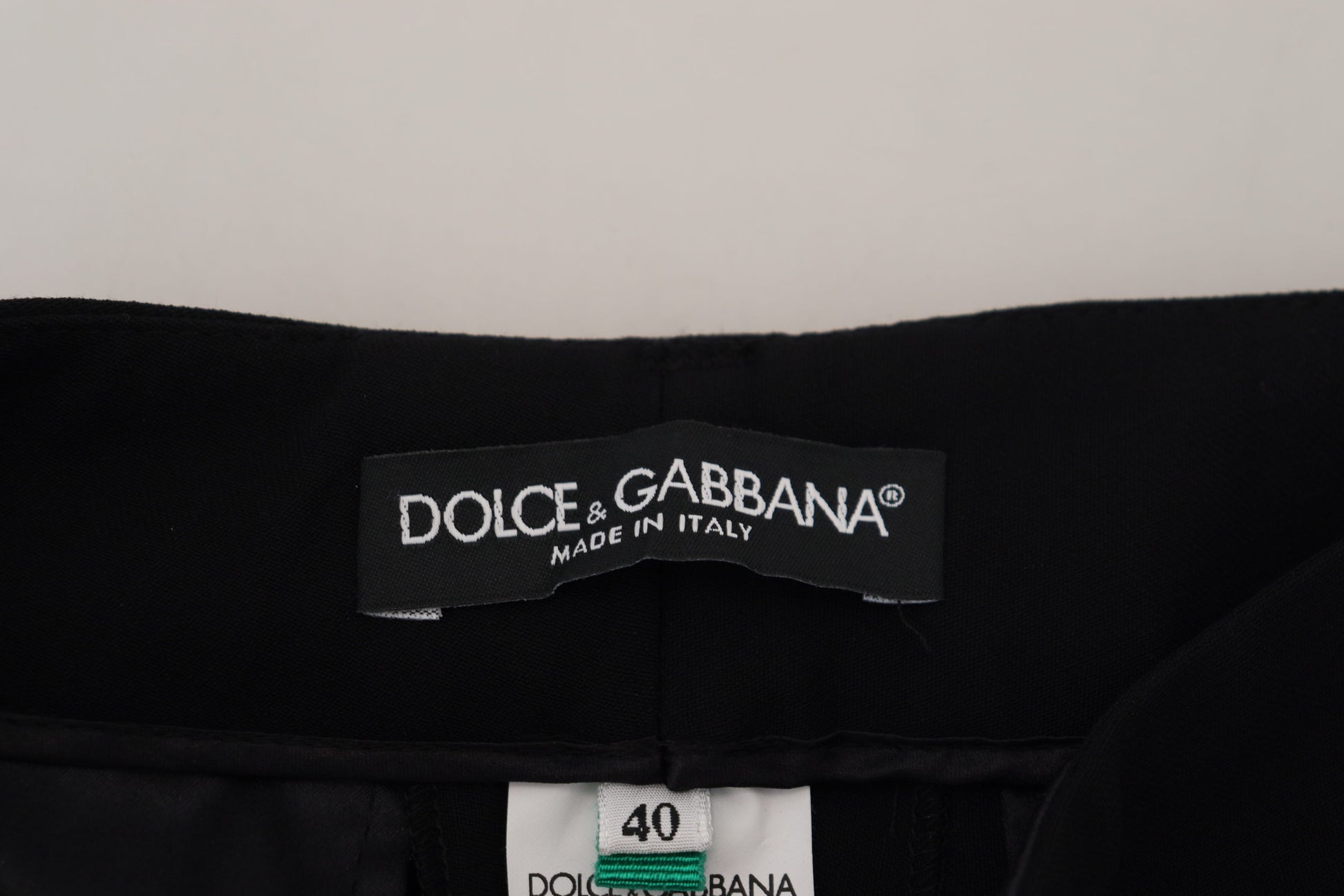 Dolce & Gabbana Elegant Black Wool-Silk Blend Trousers - IT40|S