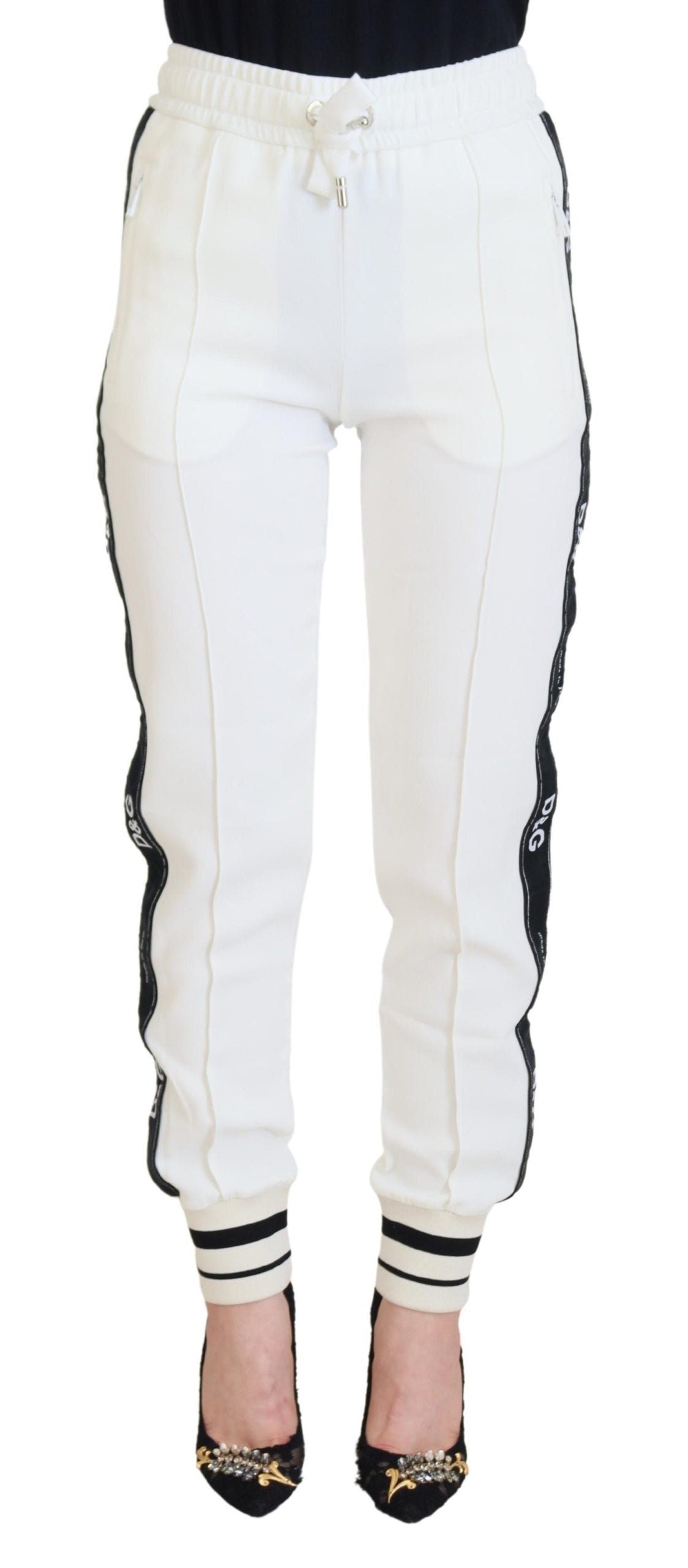 Dolce & Gabbana Chic White Jogger Pants for Elevated Comfort - IT36|XXS