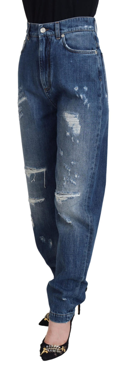 Dolce & Gabbana Elegant Tattered Denim Jeans - IT40|S