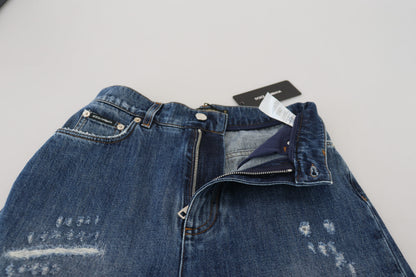 Dolce & Gabbana Elegant Tattered Denim Jeans - IT40|S