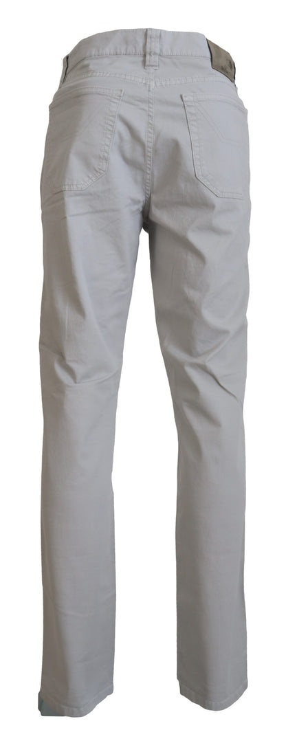 Jeckerson Elegant Gray Cotton Blend Pants - W36