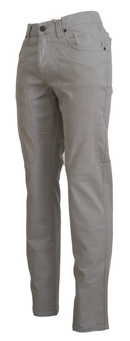 Jeckerson Elegant Gray Cotton Blend Pants - W36