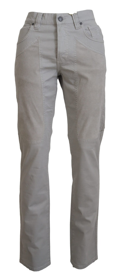 Jeckerson Elegant Gray Cotton Blend Pants - W36