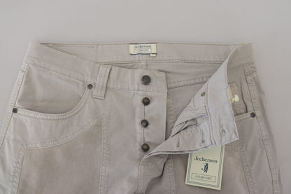 Jeckerson Elegant Gray Cotton Blend Pants - W36