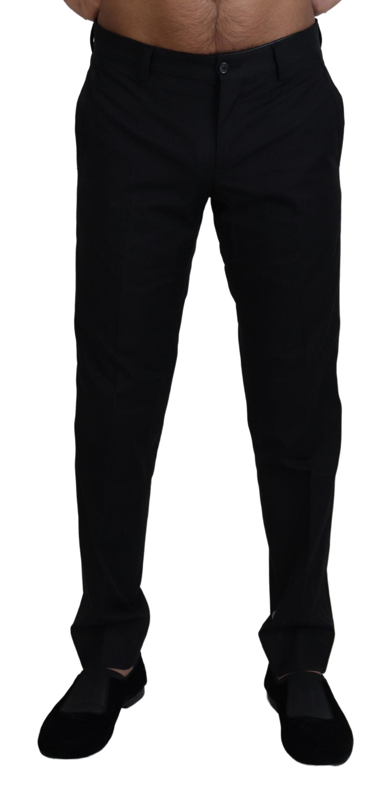 Dolce & Gabbana Elegant Black Cotton Trousers - IT46 | S