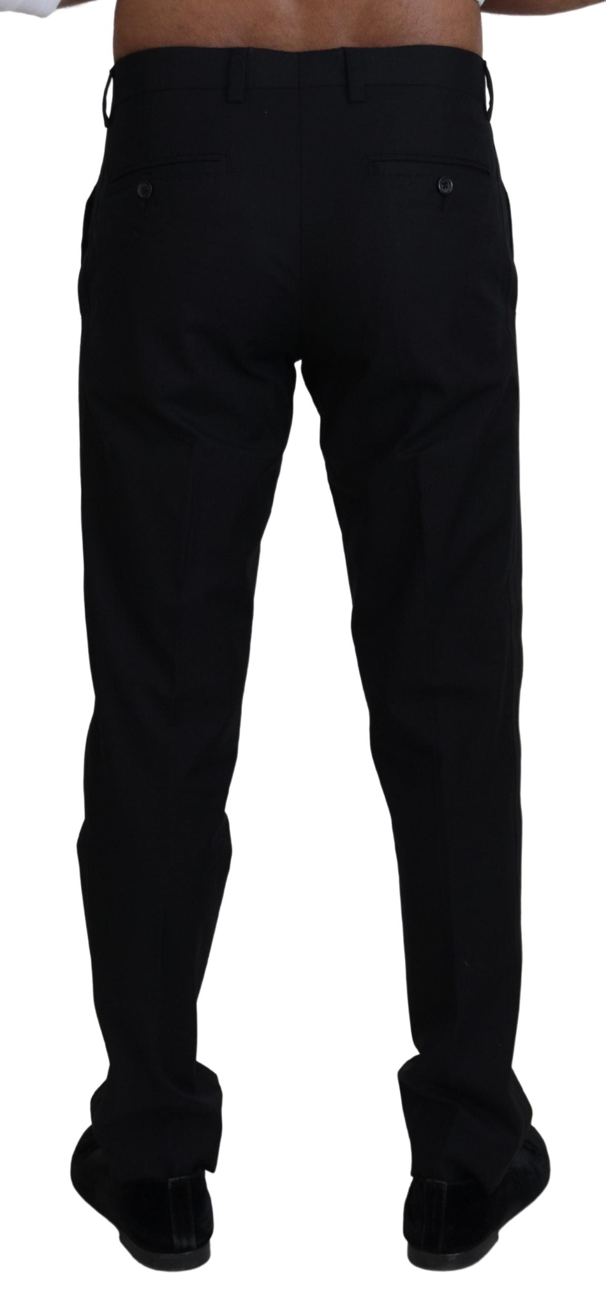 Dolce & Gabbana Elegant Black Cotton Trousers - IT46 | S