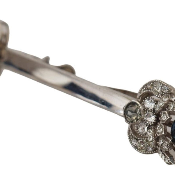 Dolce & Gabbana Elegant Sterling Silver Glass Brooch