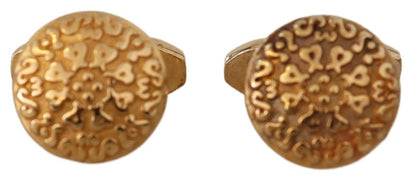 Dolce & Gabbana Elegant Gold Plated Brass Men’s Cufflinks