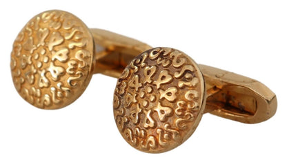 Dolce & Gabbana Elegant Gold Plated Brass Men’s Cufflinks