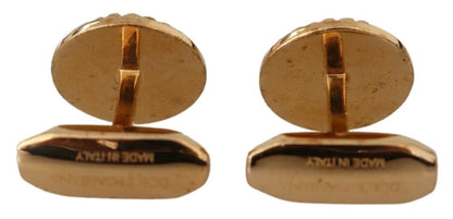 Dolce & Gabbana Elegant Gold Plated Brass Men’s Cufflinks