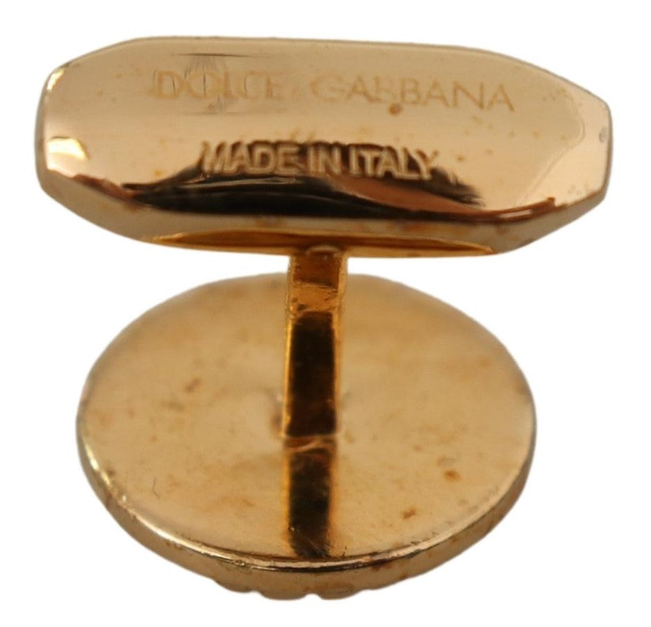 Dolce & Gabbana Elegant Gold Plated Brass Men’s Cufflinks