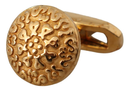 Dolce & Gabbana Elegant Gold Plated Brass Men’s Cufflinks