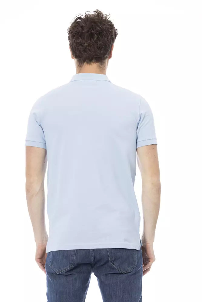 Baldinini Trend Light Blue Cotton Men Polo