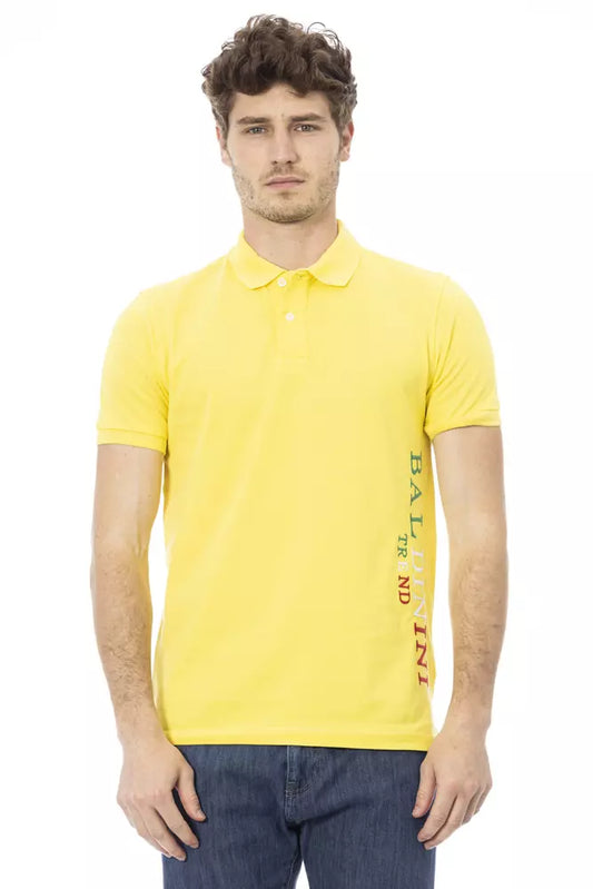 Baldinini Trend Yellow Cotton Men Polo Shirt