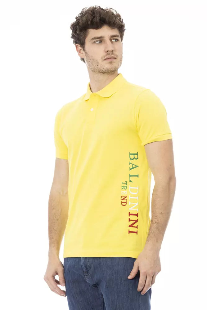 Baldinini Trend Yellow Cotton Men Polo Shirt