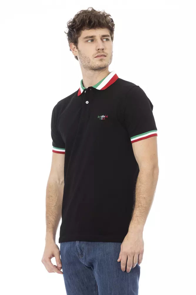 Baldinini Trend Black Cotton Men Polo Shirt