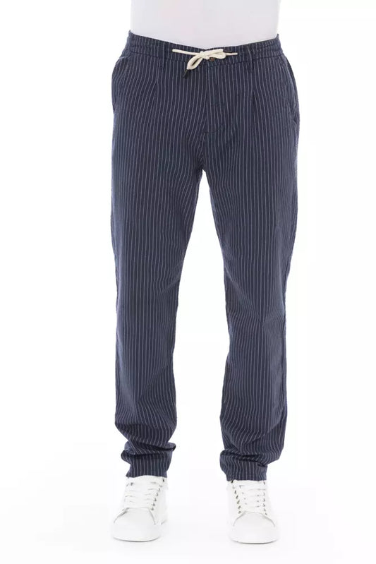 Baldinini Trend Blue Cotton Men Chino Trouser