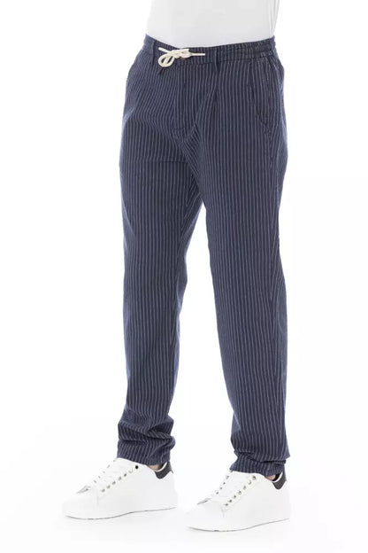 Baldinini Trend Blue Cotton Men Chino Trouser