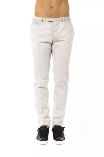 Uominitaliani Gray Cotton Men’s Casual Pant