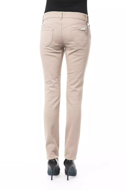 BYBLOS Beige Cotton Women Slim Pant