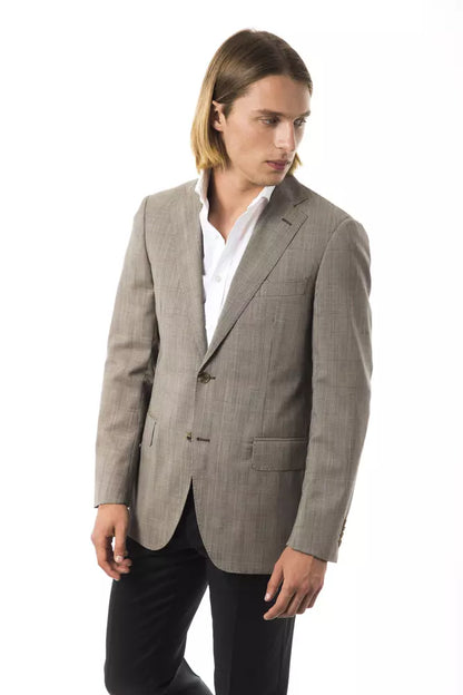 Uominitaliani Gray Wool Men’s Blazer