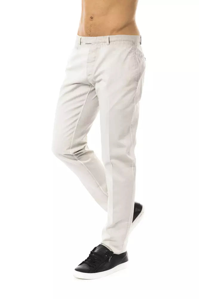 Uominitaliani Gray Cotton Men’s Casual Pant