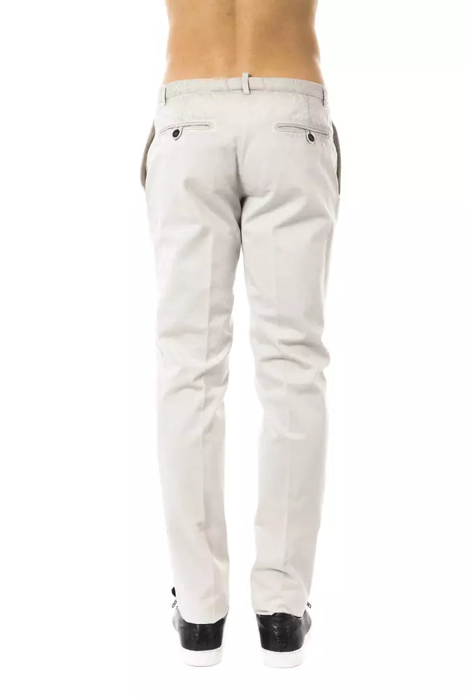 Uominitaliani Gray Cotton Men’s Casual Pant