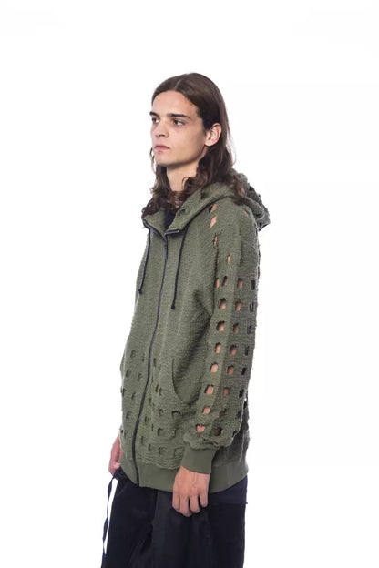 Nicolo Tonetto Army Cotton Men Sweater with Zip Closure