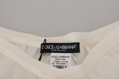 Dolce & Gabbana Elegant White Lace Lingerie Shorts - IT40|S