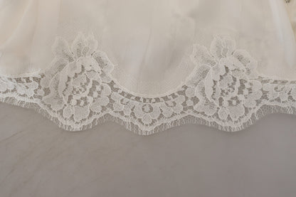 Dolce & Gabbana Elegant White Lace Lingerie Shorts - IT40|S