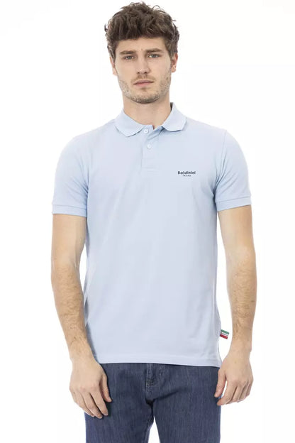 Baldinini Trend Light Blue Cotton Men Polo - XL