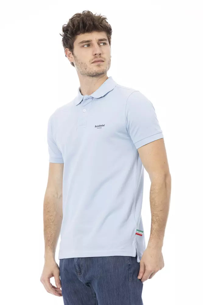 Baldinini Trend Light Blue Cotton Men Polo - XL