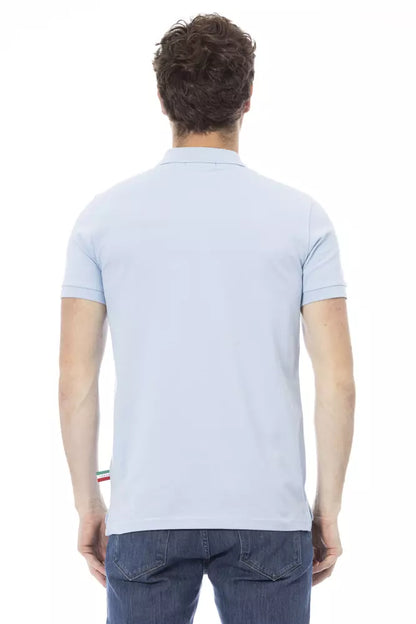 Baldinini Trend Light Blue Cotton Men Polo - XL