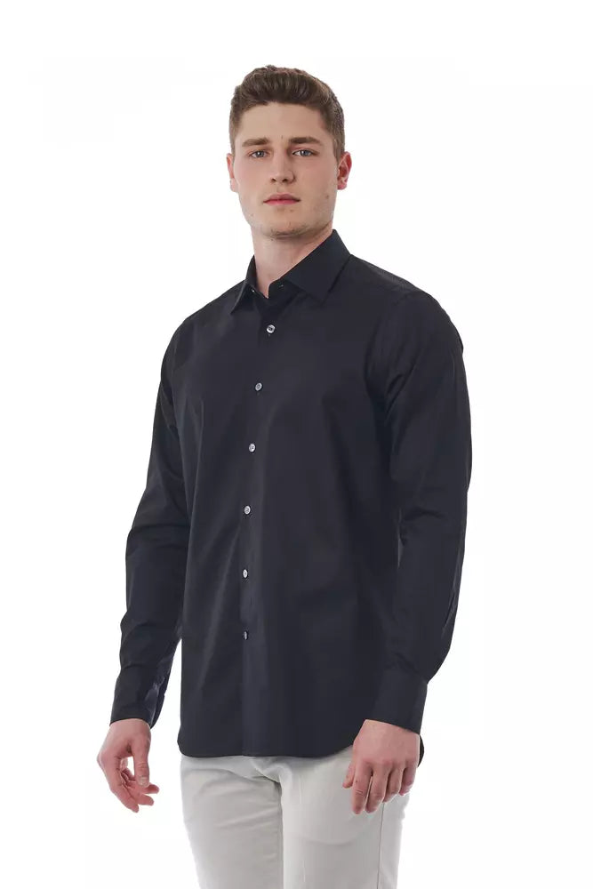 Bagutta Black Cotton Men Shirt - IT44 | XS