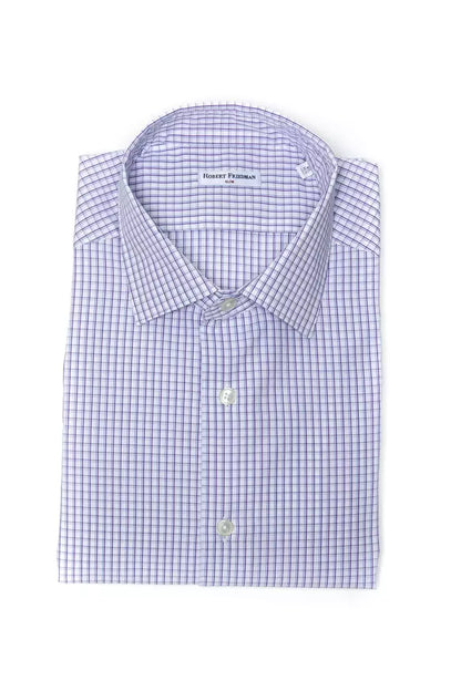 Robert Friedman Burgundy Cotton Men Shirt - M