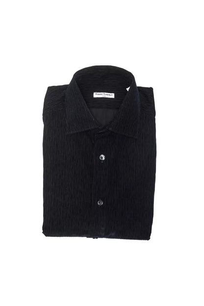 Robert Friedman Black Cotton Men’s Shirt - M