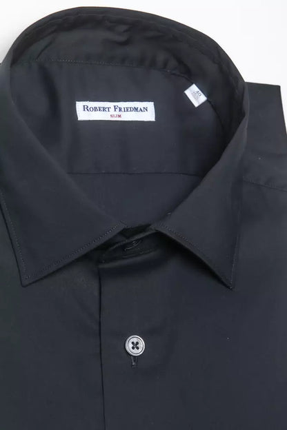 Robert Friedman Black Cotton Men’s Shirt