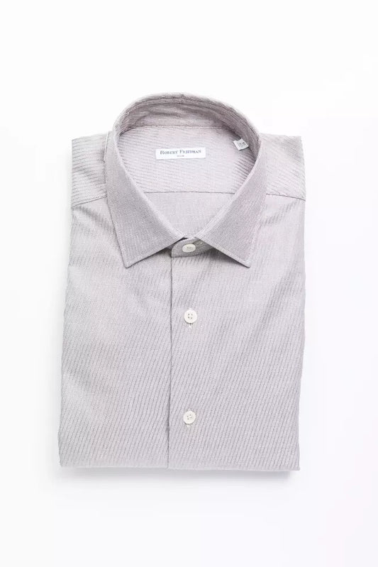 Robert Friedman Beige Cotton Men Shirt