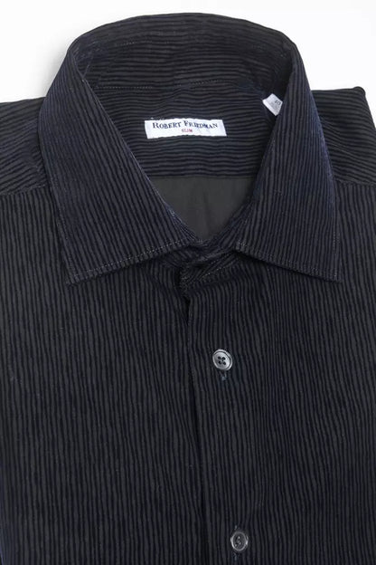 Robert Friedman Black Cotton Men’s Shirt - M