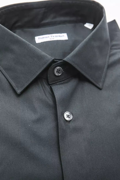 Robert Friedman Black Cotton Men’s Shirt