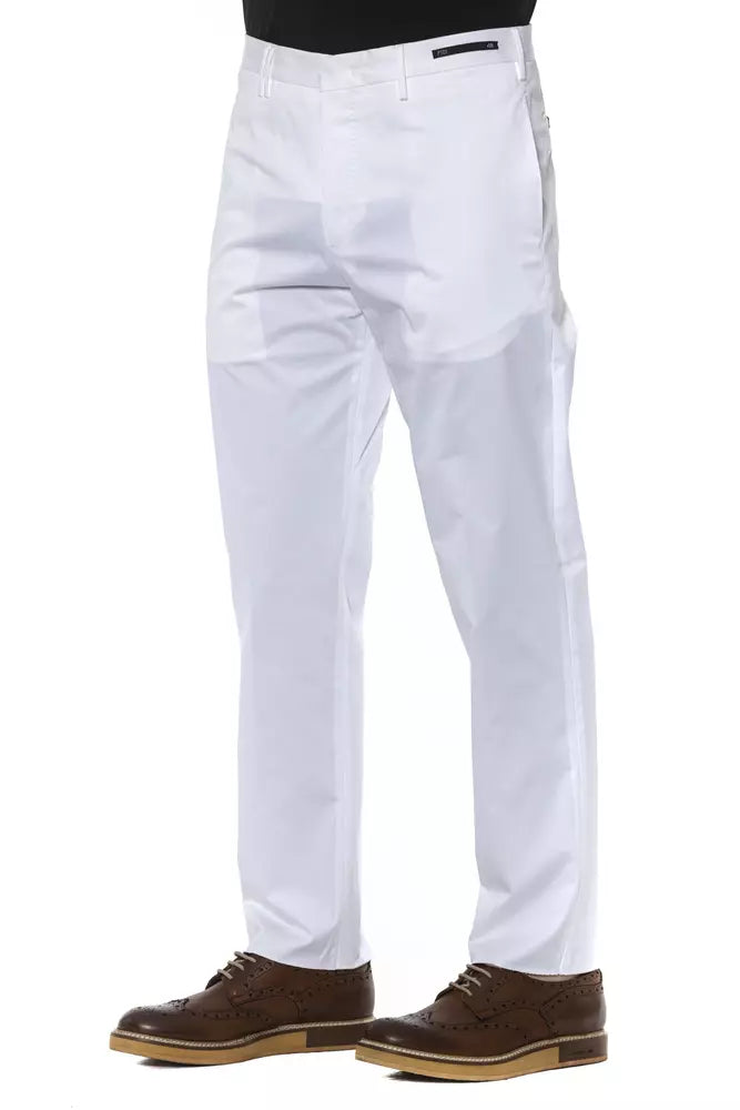 PT Torino White Cotton Men Trouser