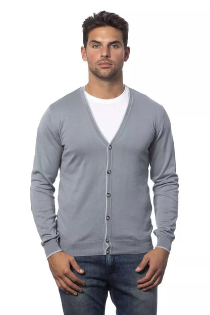 Verri Gray Cotton Men Cardigan - IT50 | L