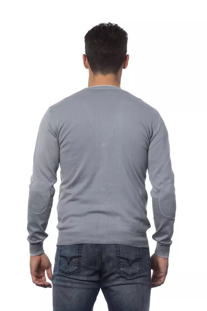 Verri Gray Cotton Men Cardigan - IT50 | L