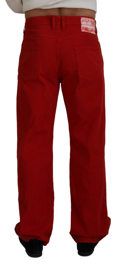 Dolce & Gabbana Chic Red Cotton Denim Pants - IT46 | S