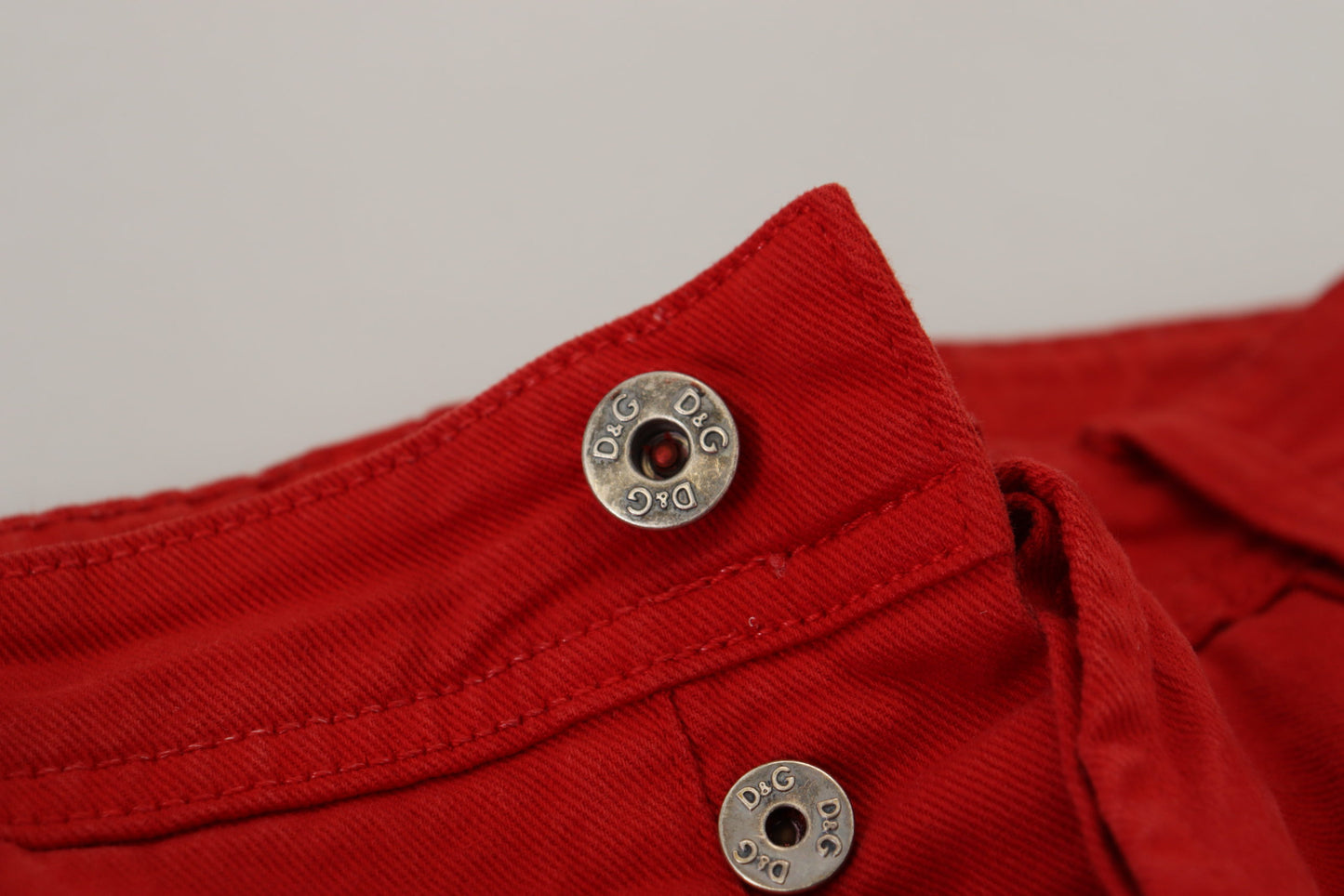 Dolce & Gabbana Chic Red Cotton Denim Pants - IT46 | S