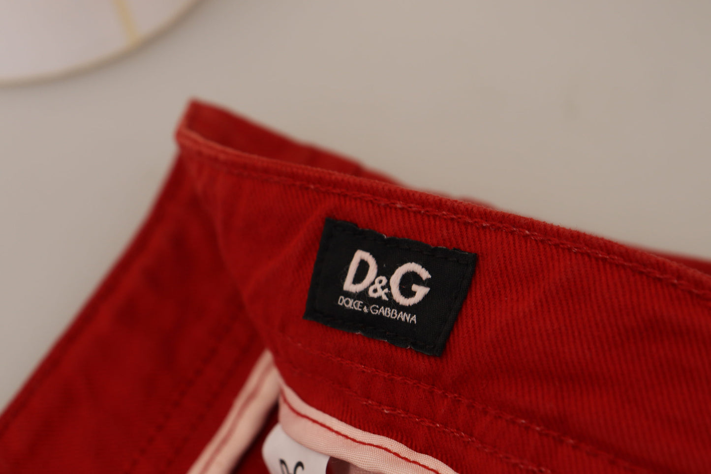 Dolce & Gabbana Chic Red Cotton Denim Pants - IT46 | S